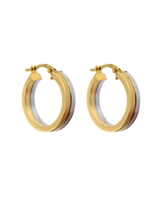 14CT T/T DOUBLE HOOP 5mm/15mm